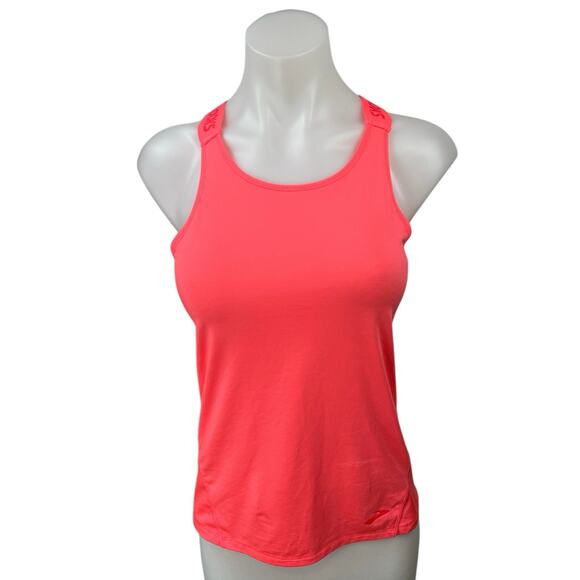 Brooks Pick-Up Pink Sleeveless Racerback Fitted Athletic Gym Running Tank Top M - Picture 1 of 4